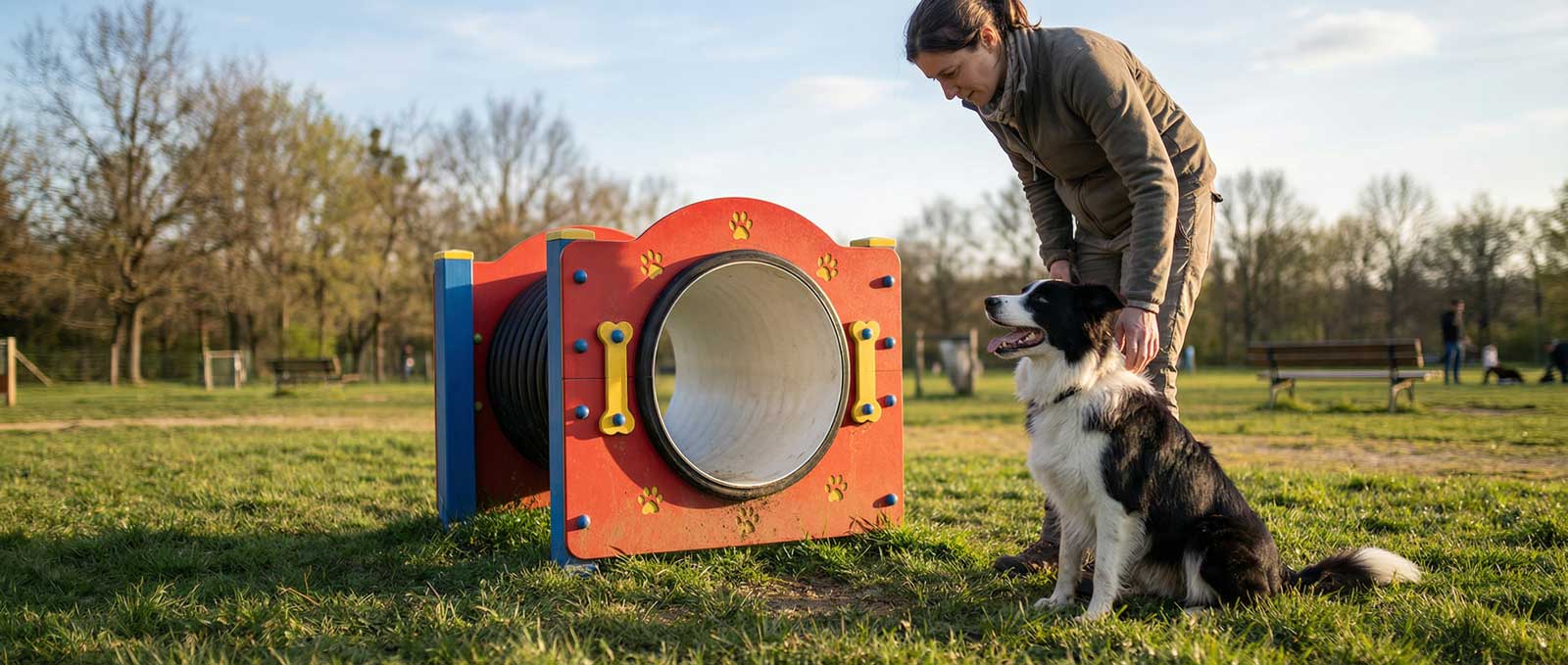Chien pratiquant l'agility
